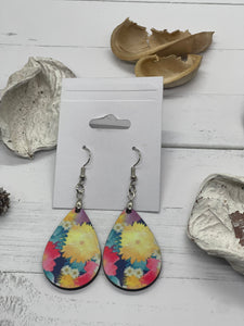 1.6 Inch Multicolored Flower Earrings