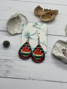 2 inch Watermelon earrings