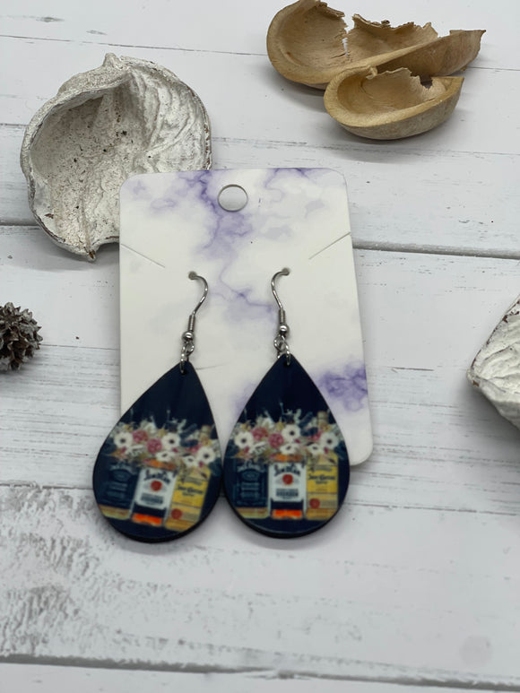 1.6 inch 3 whiskey bottles earrings