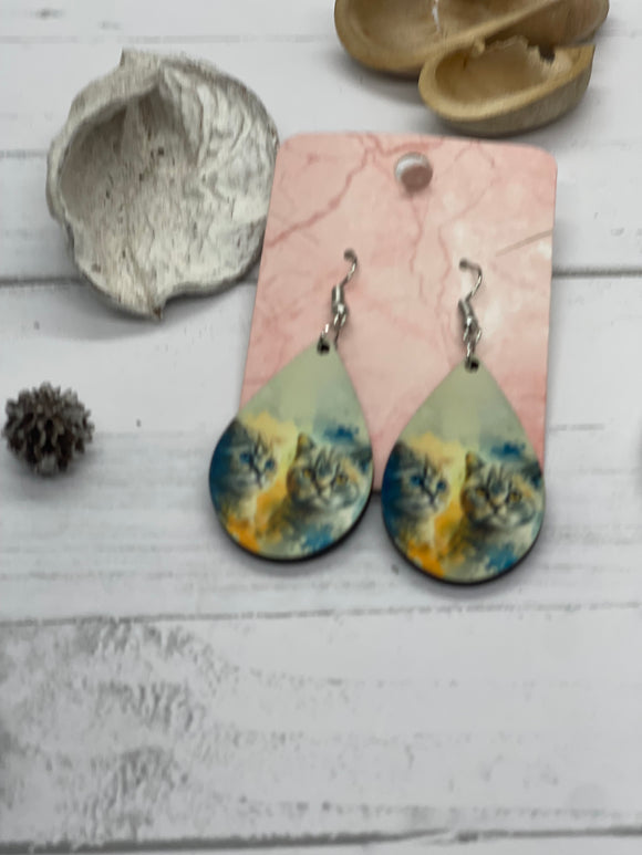 2 inch cat earrings