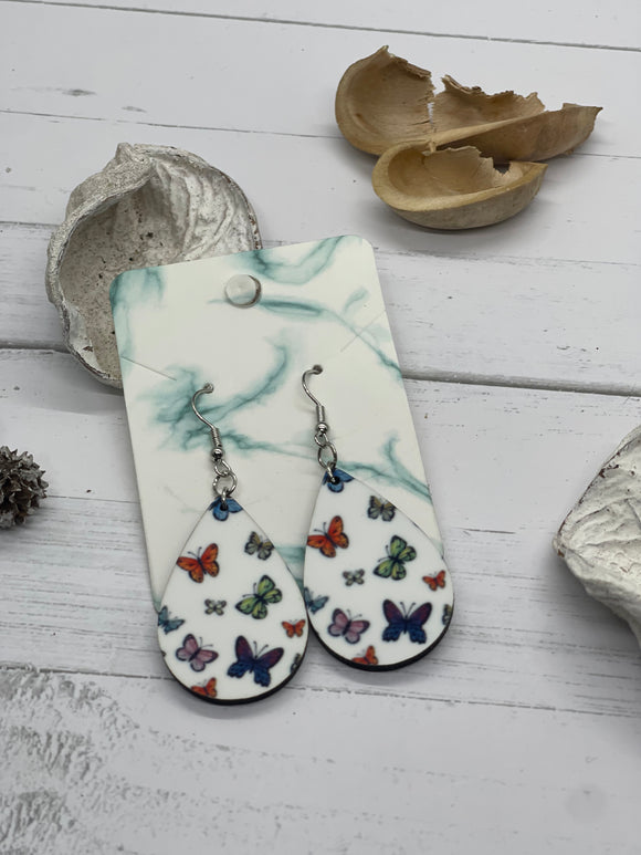 2 Inch Multicolored Butterfly Earrings