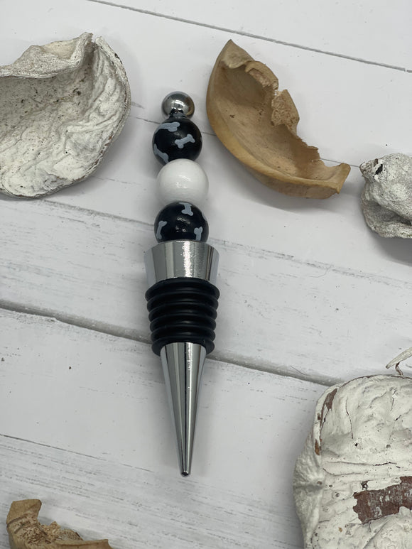 Dog bone beaded wine stopper