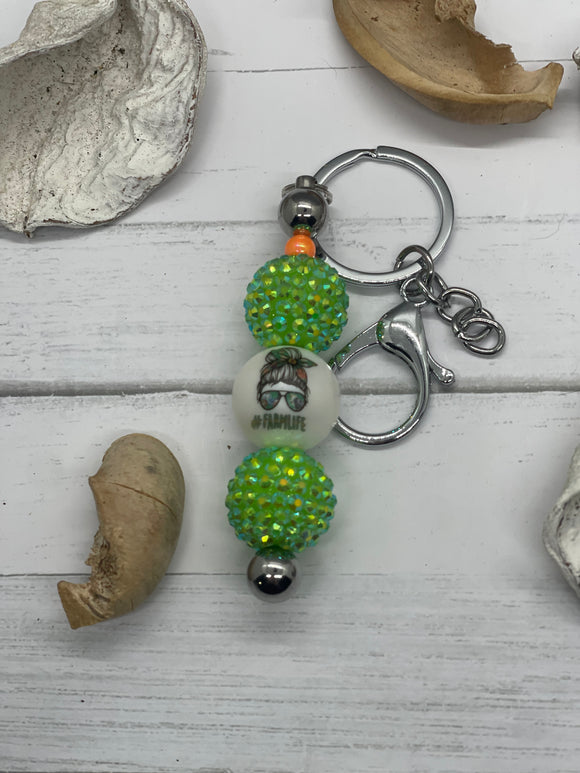 #Farm life beaded zipper pull