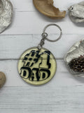 Yellow #1 Dad keychain