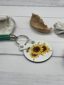 Bee and Sunflower Keychain