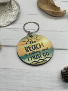 The beach is calling keychain