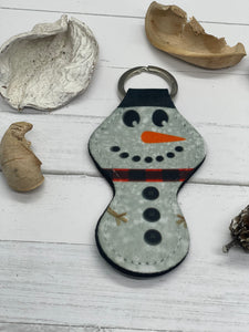 Snowman Lip Gloss/Chapstick Keychain