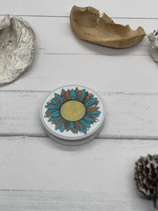 Brown and Turquoise Sunflower Popsocket