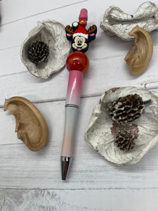 Pink Santa Beaded Pen