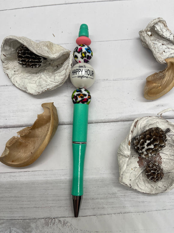 Isn't happy hour anytime Beaded Pen