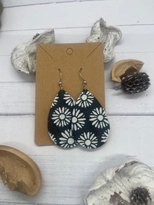 Black and White Clay Earrings