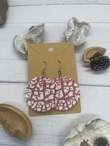 White and Pink Clay Earrings