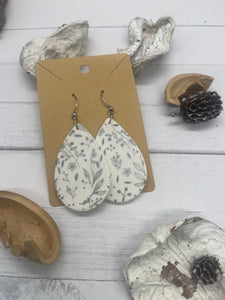 White and Silver Clay Earrings