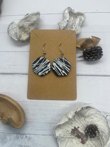 Black and White Clay Earrings