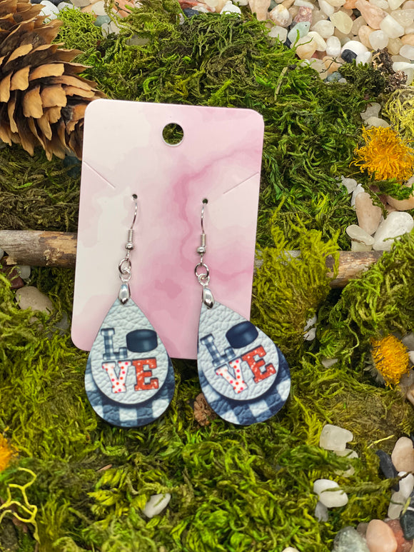 2 inch love hockey earrings