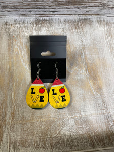 2 in love teacher earrings