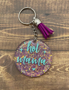 Blue Hot mama keychain