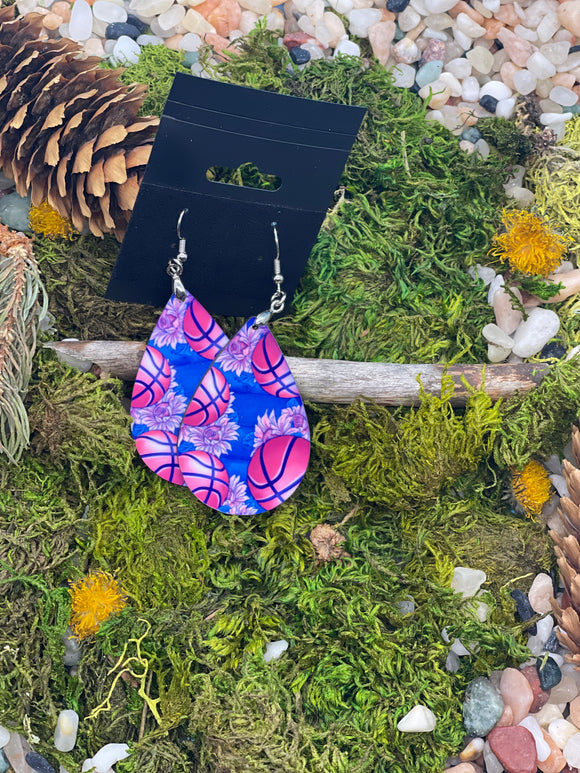 2 inch Basketballs and sunflower earrings