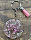 Soccer mom pink keychain