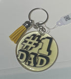 Yellow #1 Dad keychain